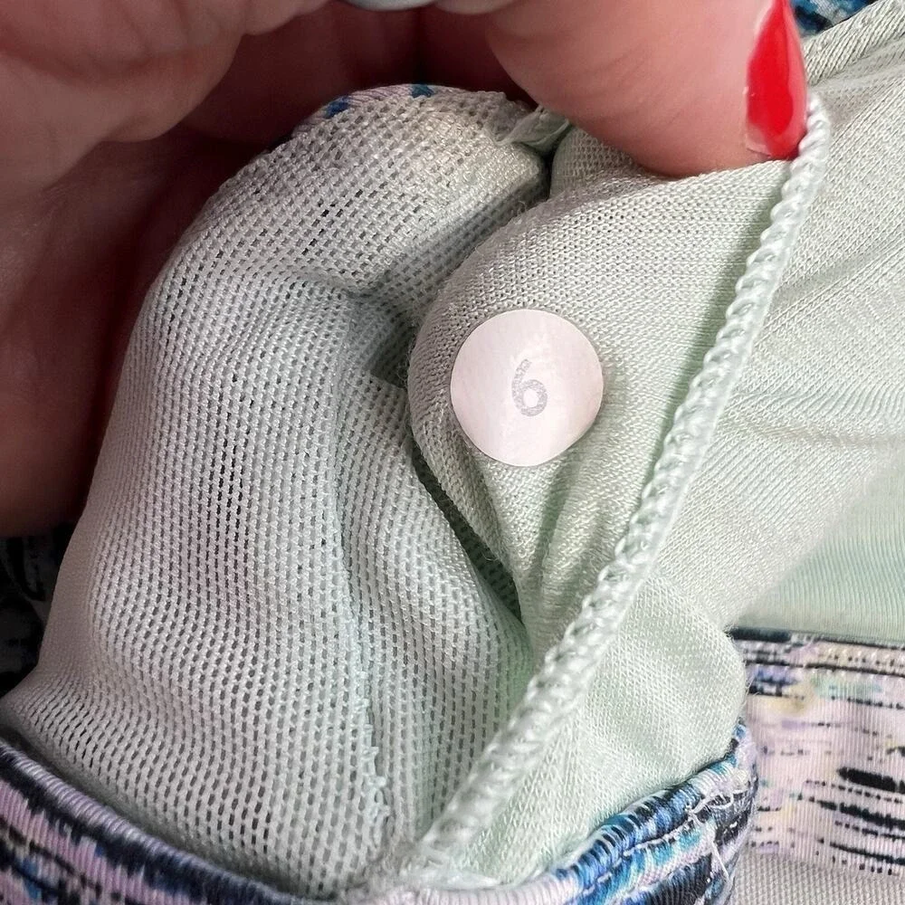 Lululemon 6‎ Sports Bra Pure Practice Blurry Belle Sea Mist Luxtreme Med Support